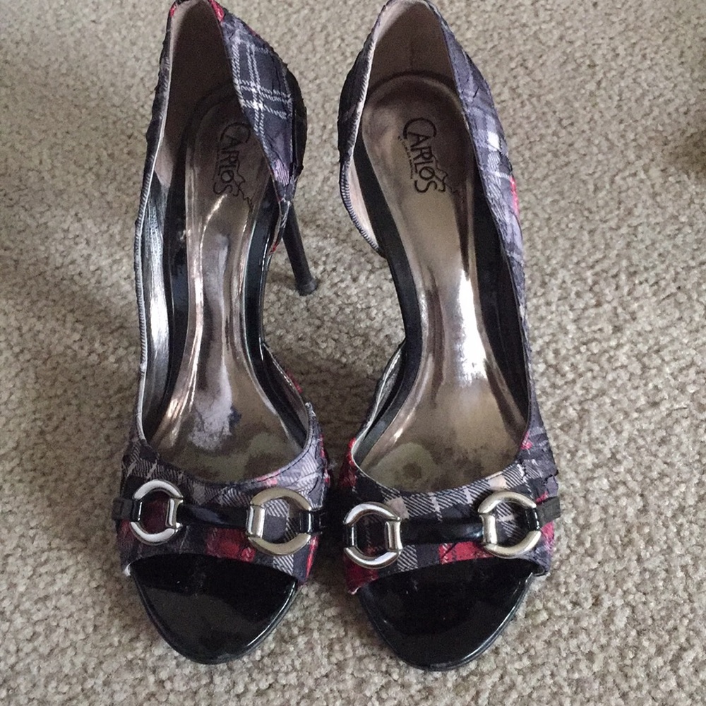 Black and Red Plaid heels